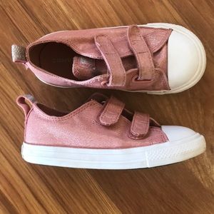 Pink Velcro Converse